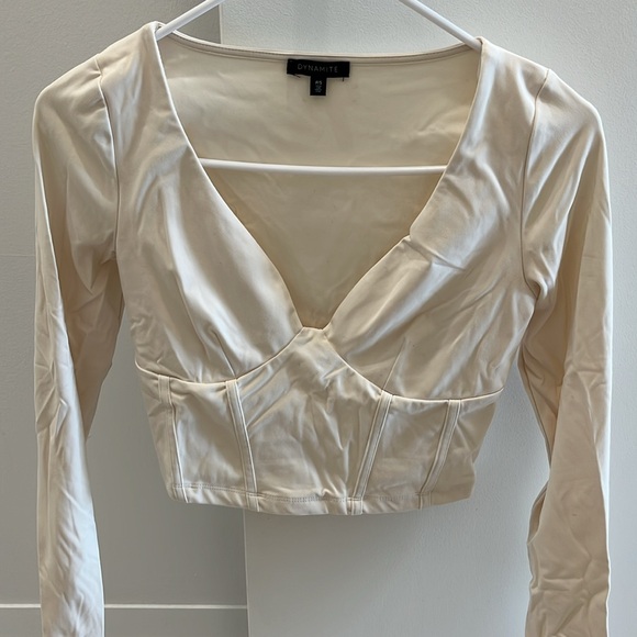 Dynamite | Cera Sculpt Longsleeve Corset Top - Picture 2 of 5